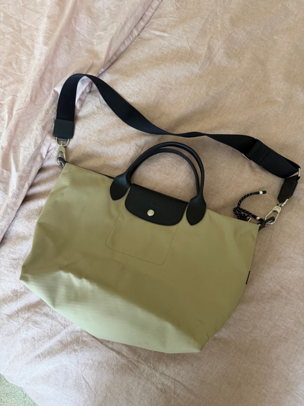 Longchamp Nylon Tote with Black Trim Limited Edition